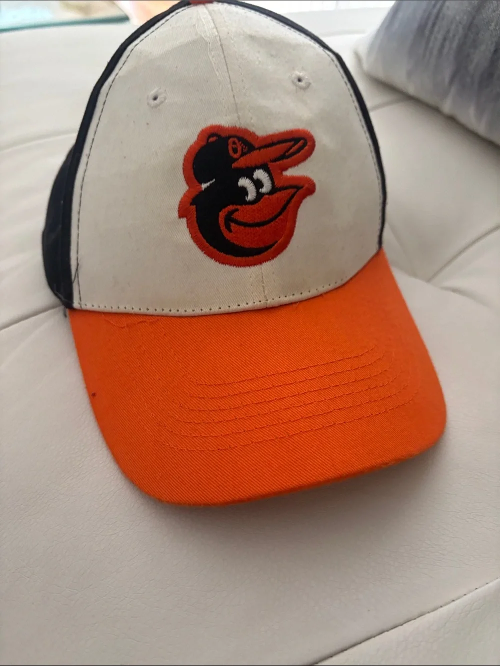New Era Kids Baseball Cap - Orange & White with Black Logo